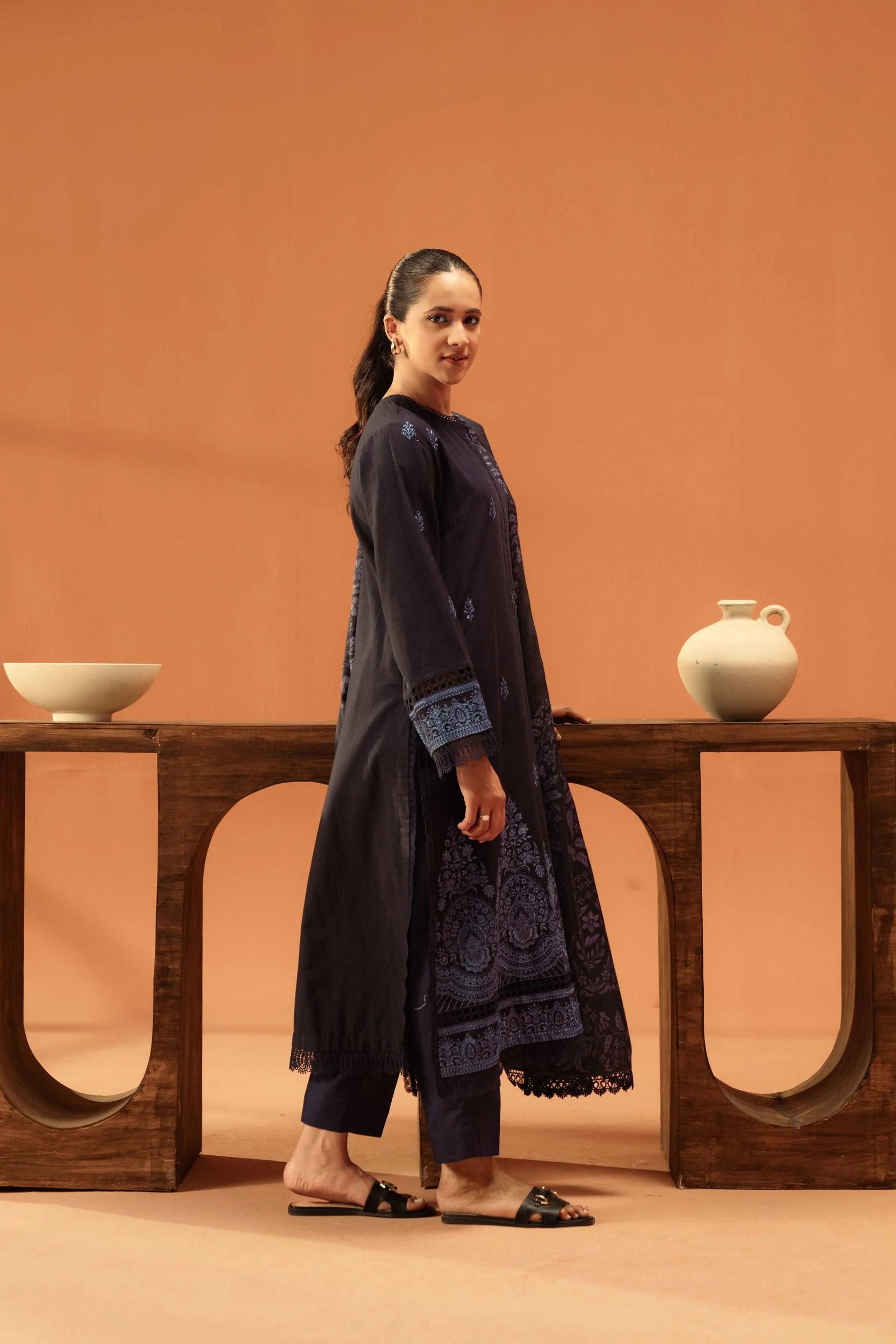 2 Piece Embroidered Khaddar Suit Pret Winter-24