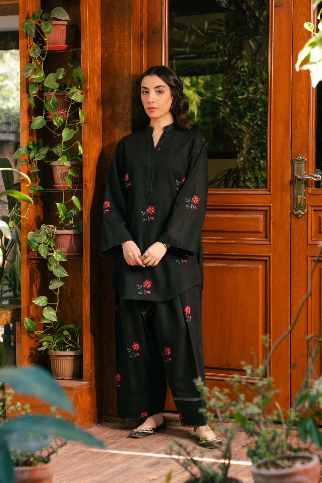 2 Piece Embroidered Khaddar Suit Pret Winter-24