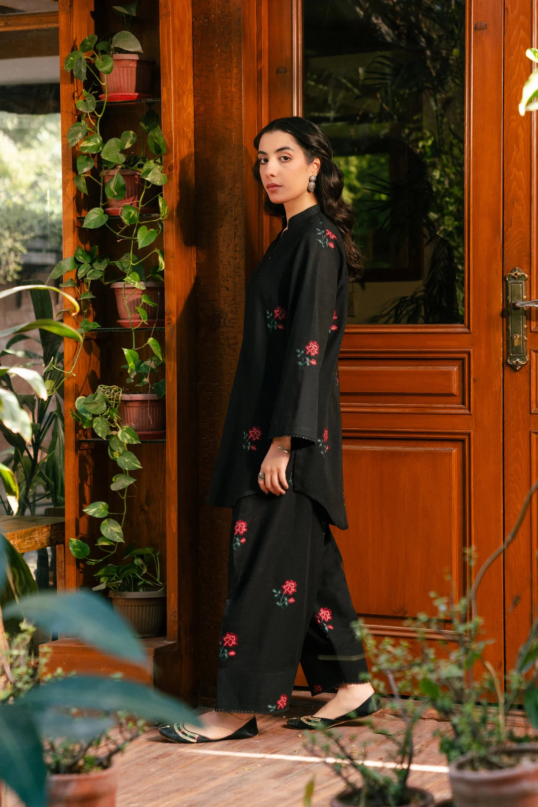 2 Piece Embroidered Khaddar Suit Pret Winter-24