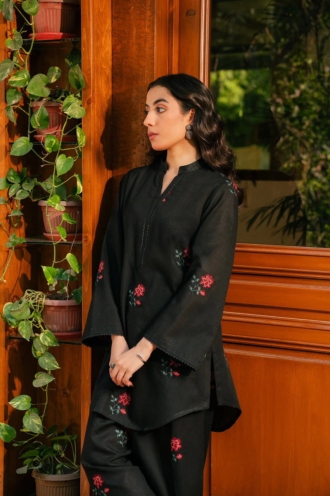 2 Piece Embroidered Khaddar Suit Pret Winter-24