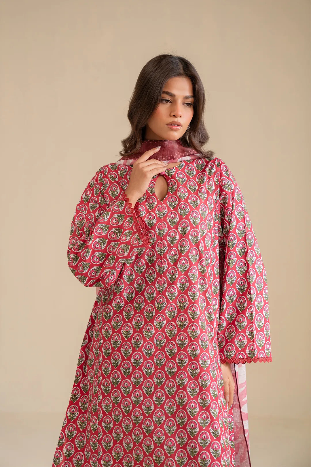 3 Piece Printed Lawn Suit Pret SS - 25