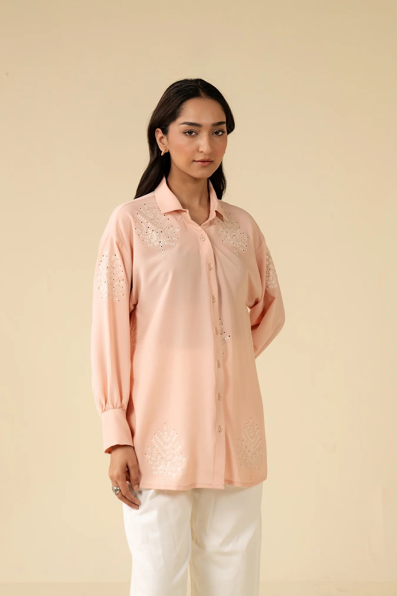1 Piece Embroidered Georgette Shirt Pret SS - 25