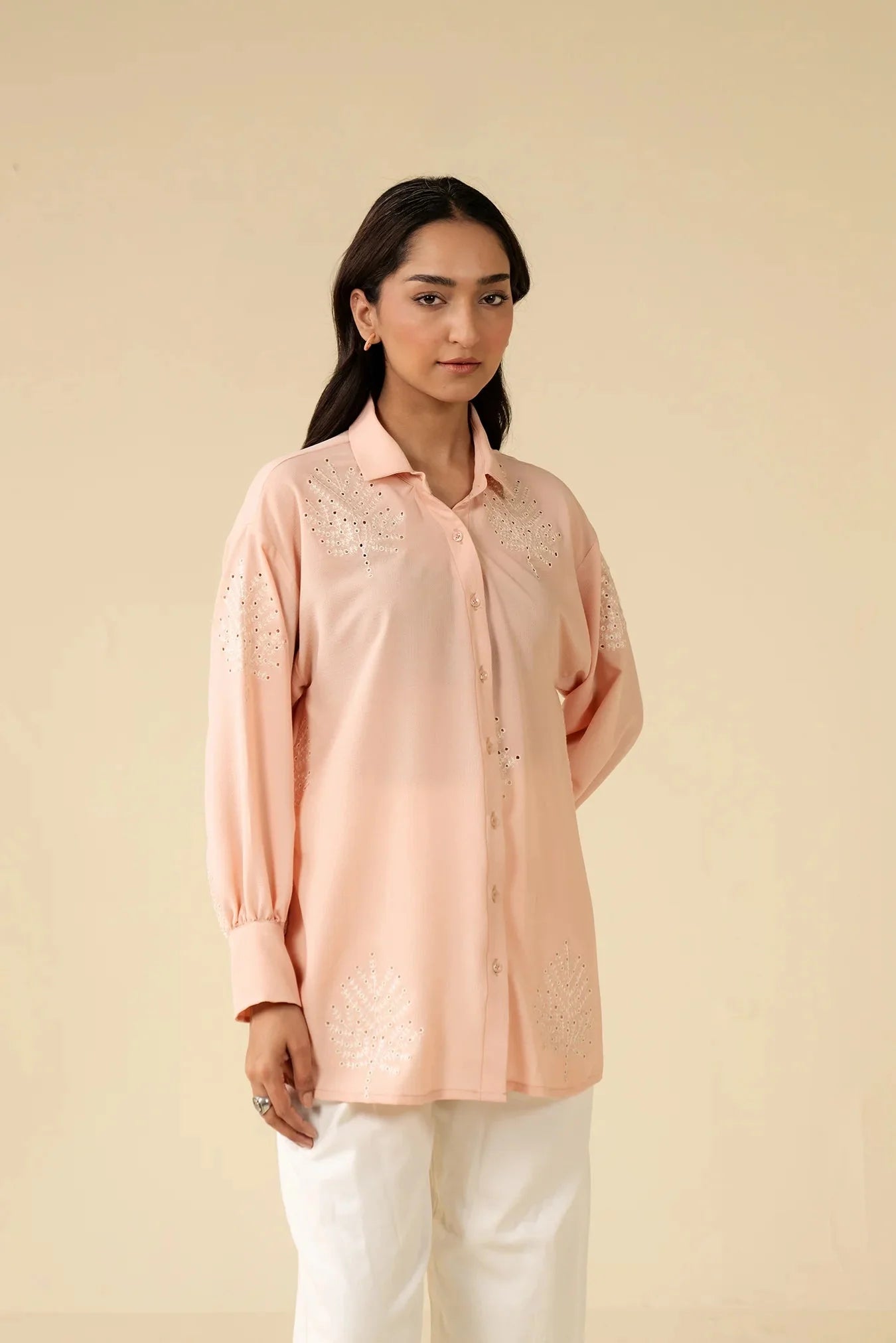 1 Piece Embroidered Georgette Shirt Pret SS - 25