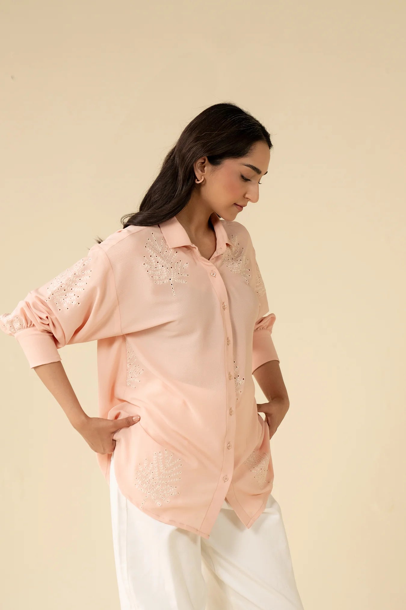 1 Piece Embroidered Georgette Shirt Pret SS - 25