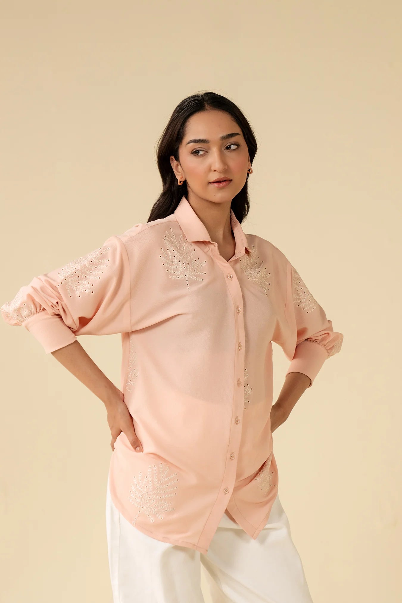 1 Piece Embroidered Georgette Shirt Pret SS - 25