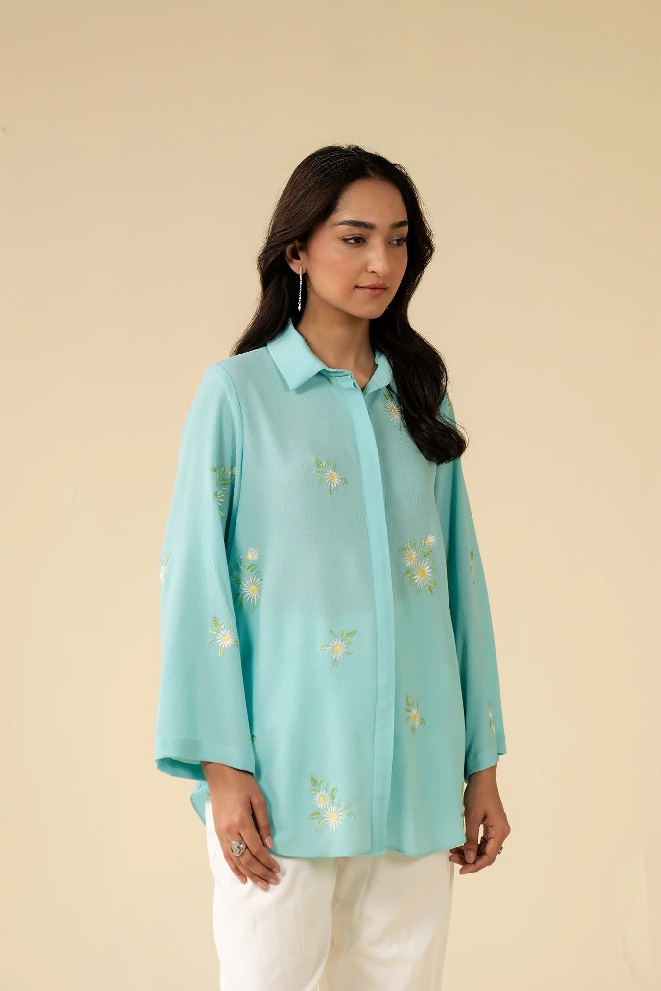 1 Piece Embroidered Georgette Shirt Pret SS - 25