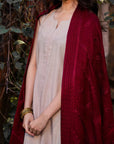 Maroon Pashmina Embroidered Shawl Shawl Winter - 24