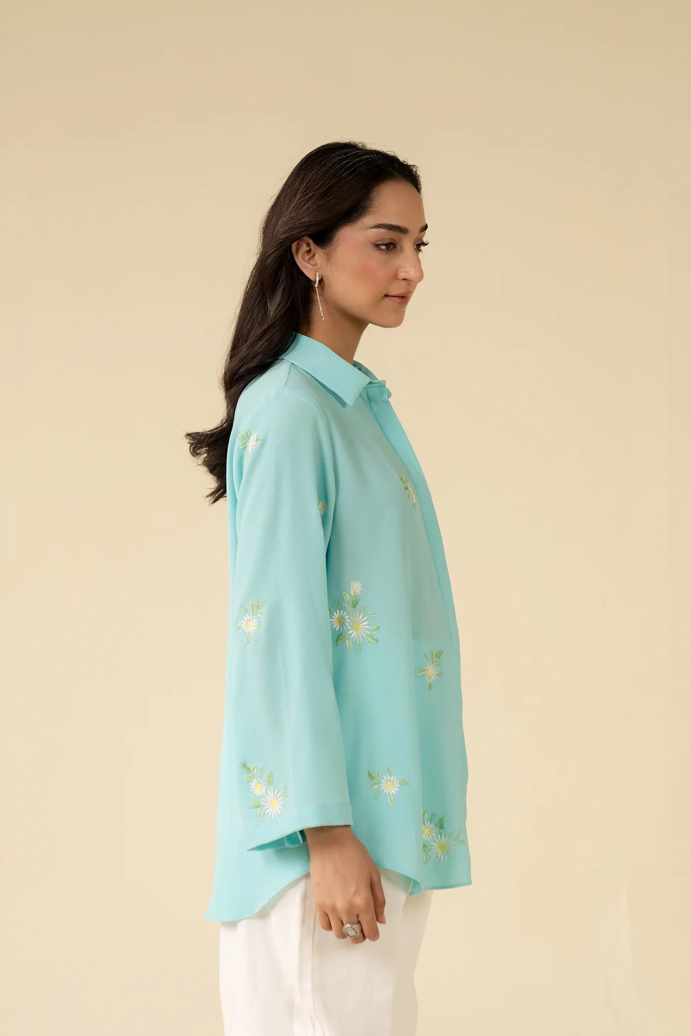 1 Piece Embroidered Georgette Shirt Pret SS - 25