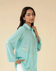 1 Piece Embroidered Georgette Shirt Pret SS - 25