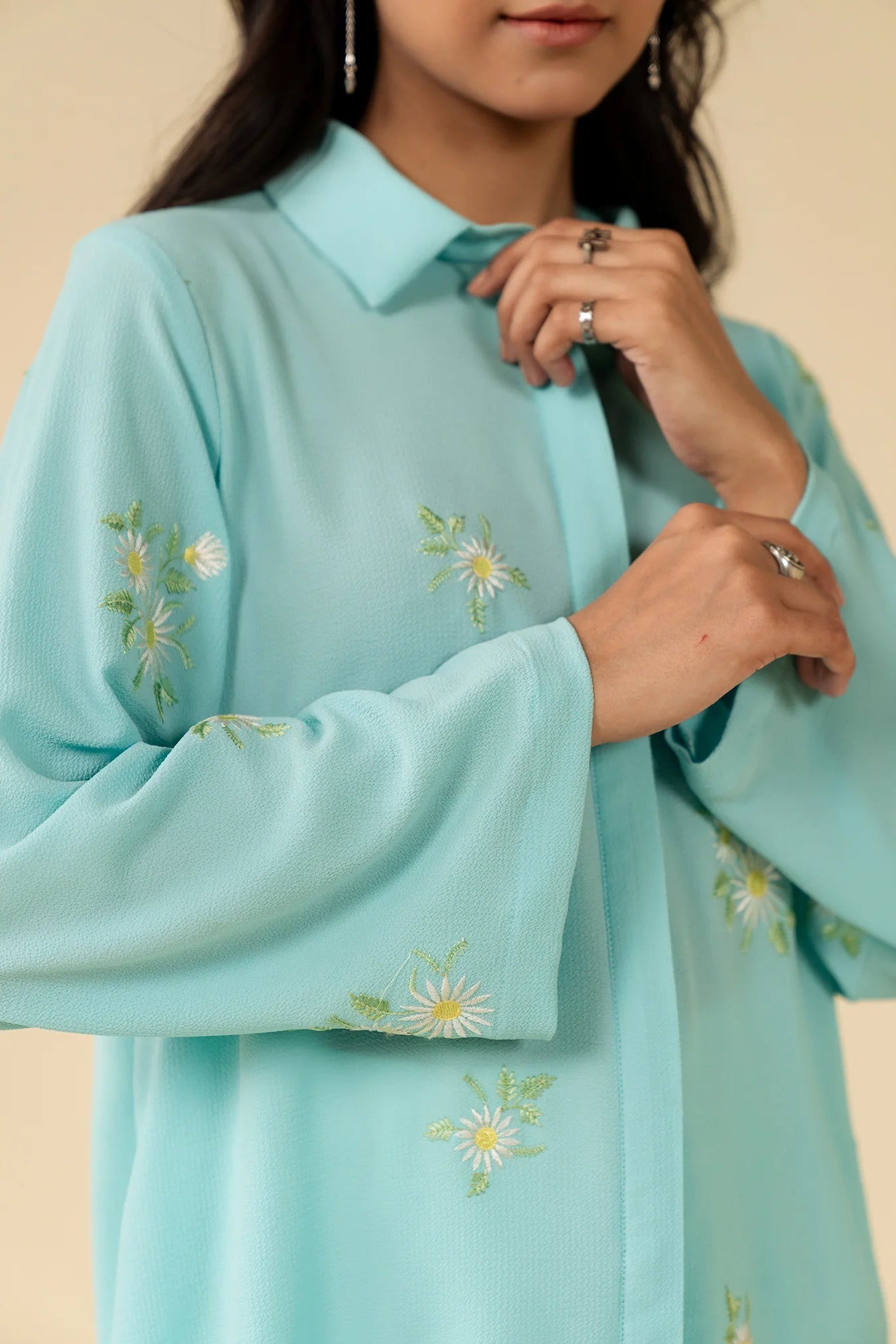 1 Piece Embroidered Georgette Shirt Pret SS - 25