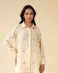 1 Piece Embroidered Button Down Shirt Pret SS - 25