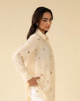 1 Piece Embroidered Button Down Shirt Pret SS - 25