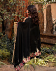 Black Pashmina Embroidered Shawl Shawl Winter - 24