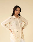 1 Piece Embroidered Button Down Shirt Pret SS - 25