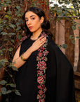 Black Pashmina Embroidered Shawl Shawl Winter - 24