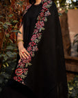 Black Pashmina Embroidered Shawl Shawl Winter - 24