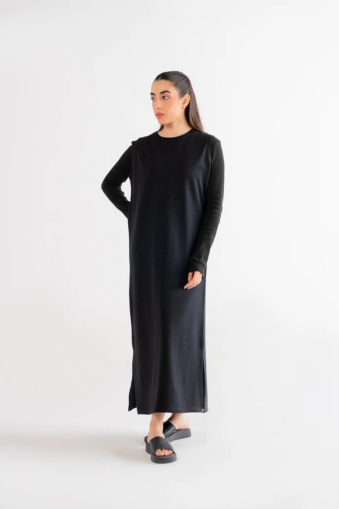 Black Maxi Dress Loungewear - 24