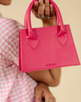 Pink Faux Leather Mini Handbag Beyond East Official