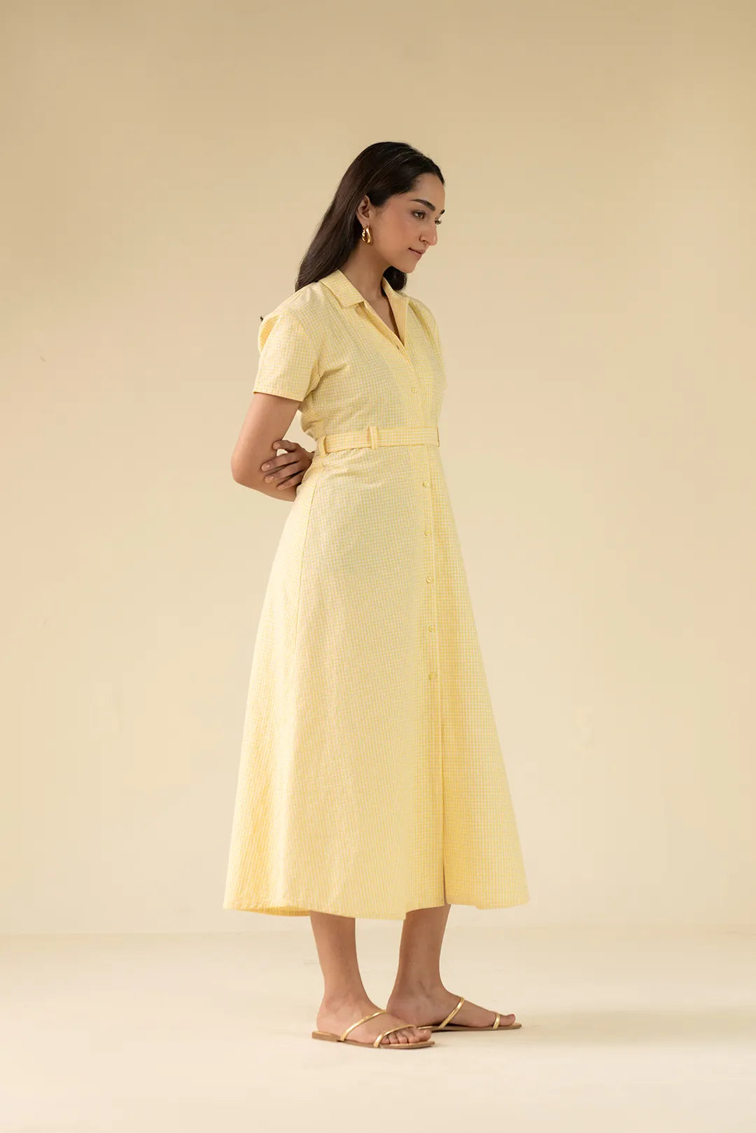 1 Piece Solid Cotton Mini Dress Pret SS - 25