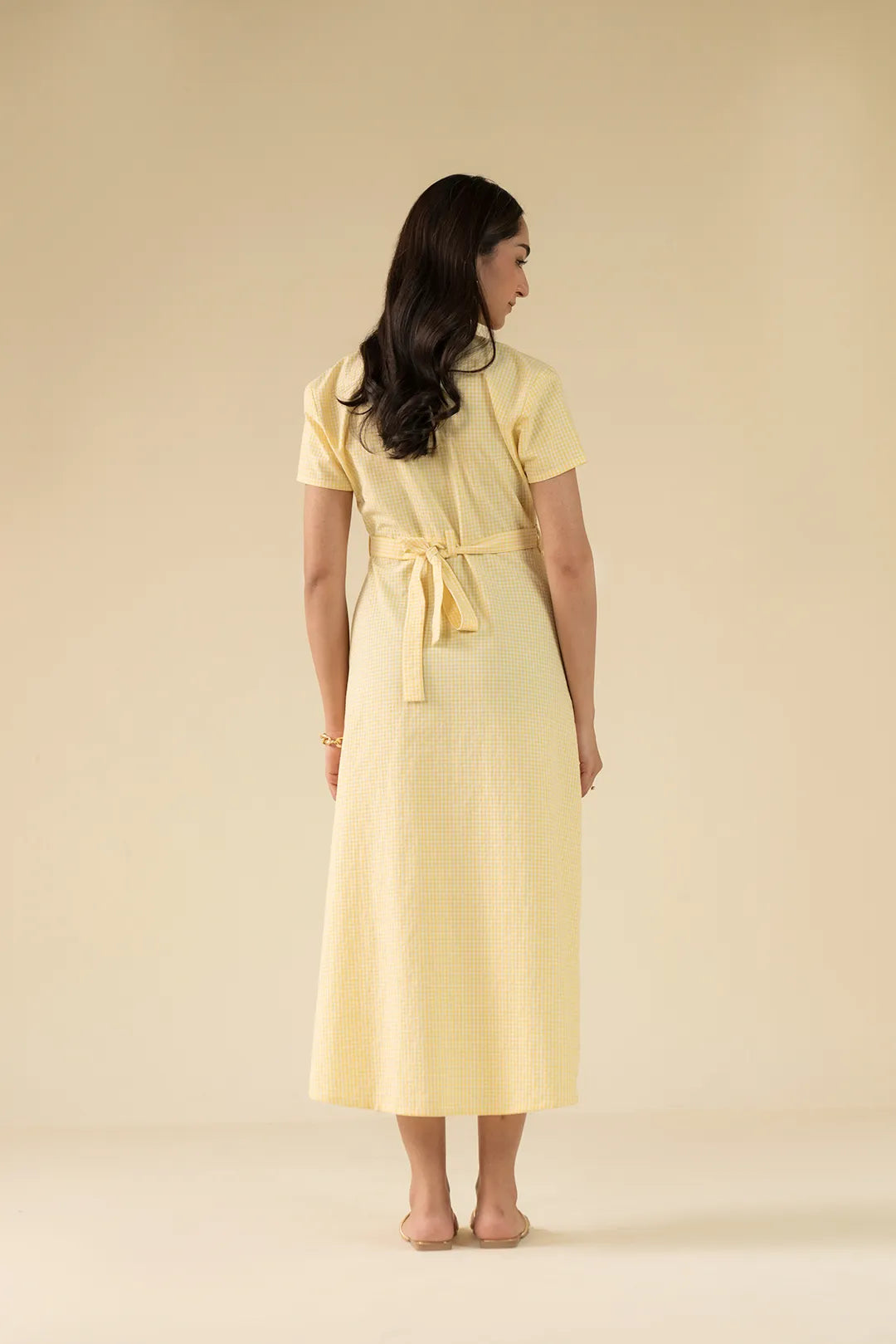 1 Piece Solid Cotton Mini Dress Pret SS - 25