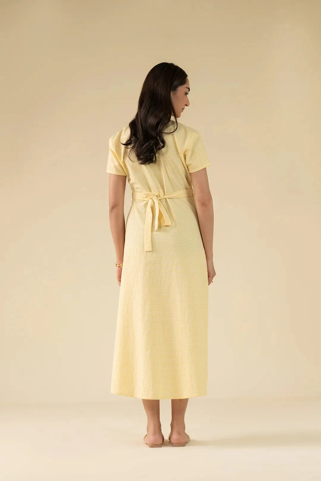 1 Piece Solid Cotton Mini Dress Pret SS - 25