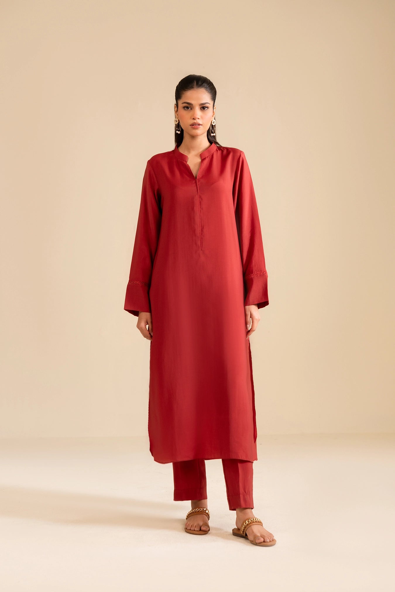 2 Piece Solid Viscose Suit Pret SS - 25