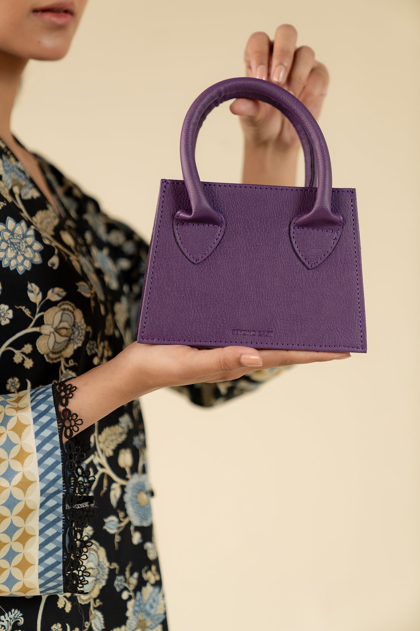 Purple Faux Leather Mini Handbag Beyond East Official