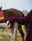 Maroon Knee-Length Blended Coat