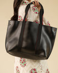 Black Faux Leather Tote Bag Beyond East Official