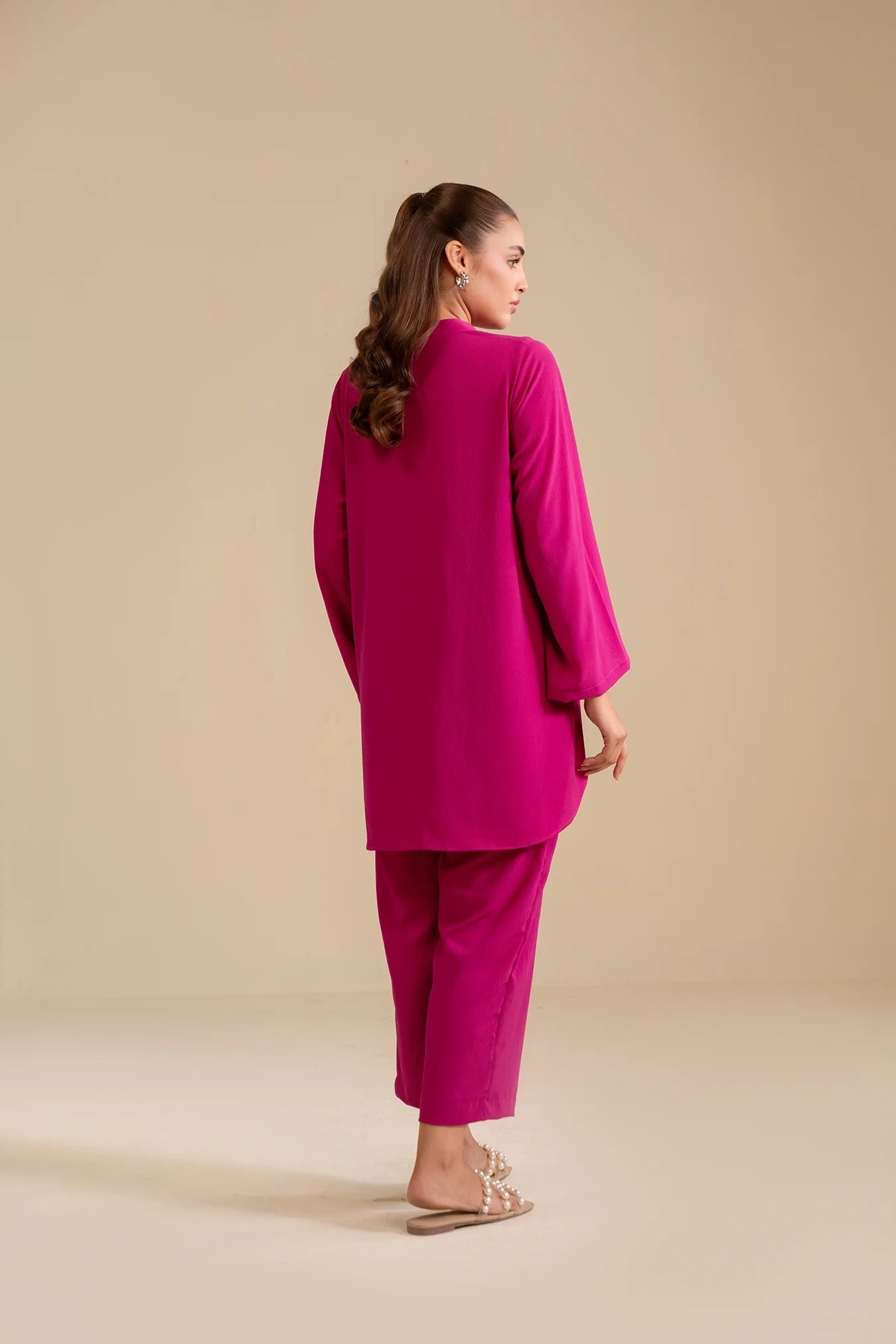 2 Piece Solid Georgette Suit Pret SS - 25