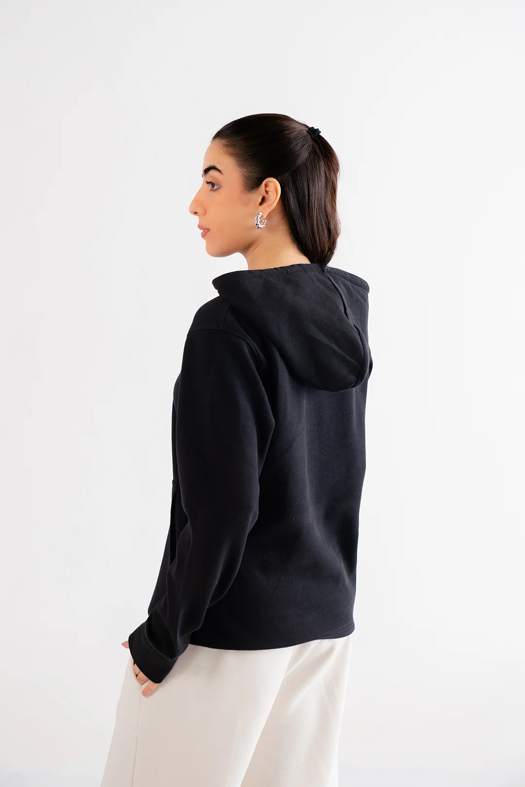 Basic Black Hoodie Loungewear - 24
