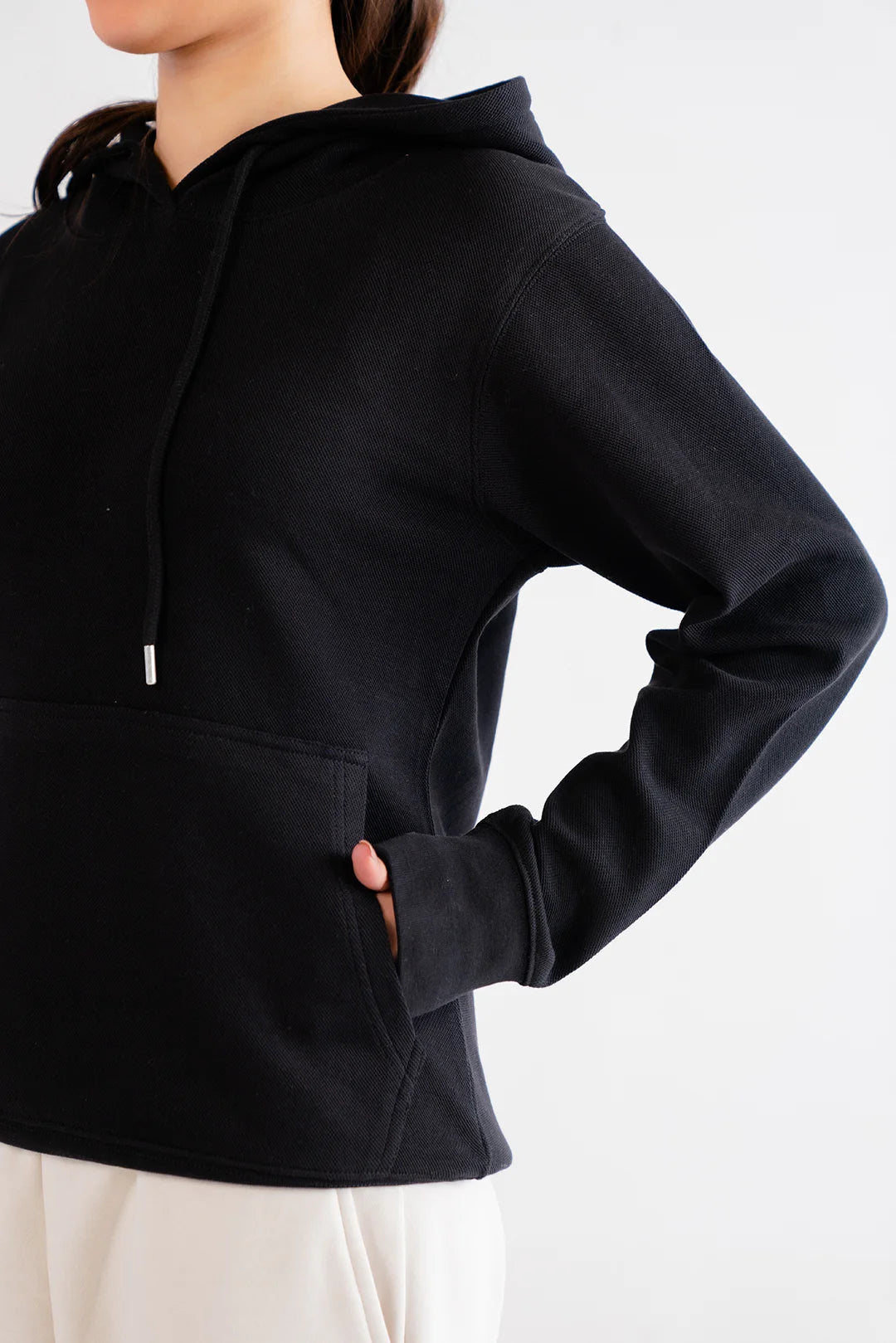 Basic Black Hoodie Loungewear - 24