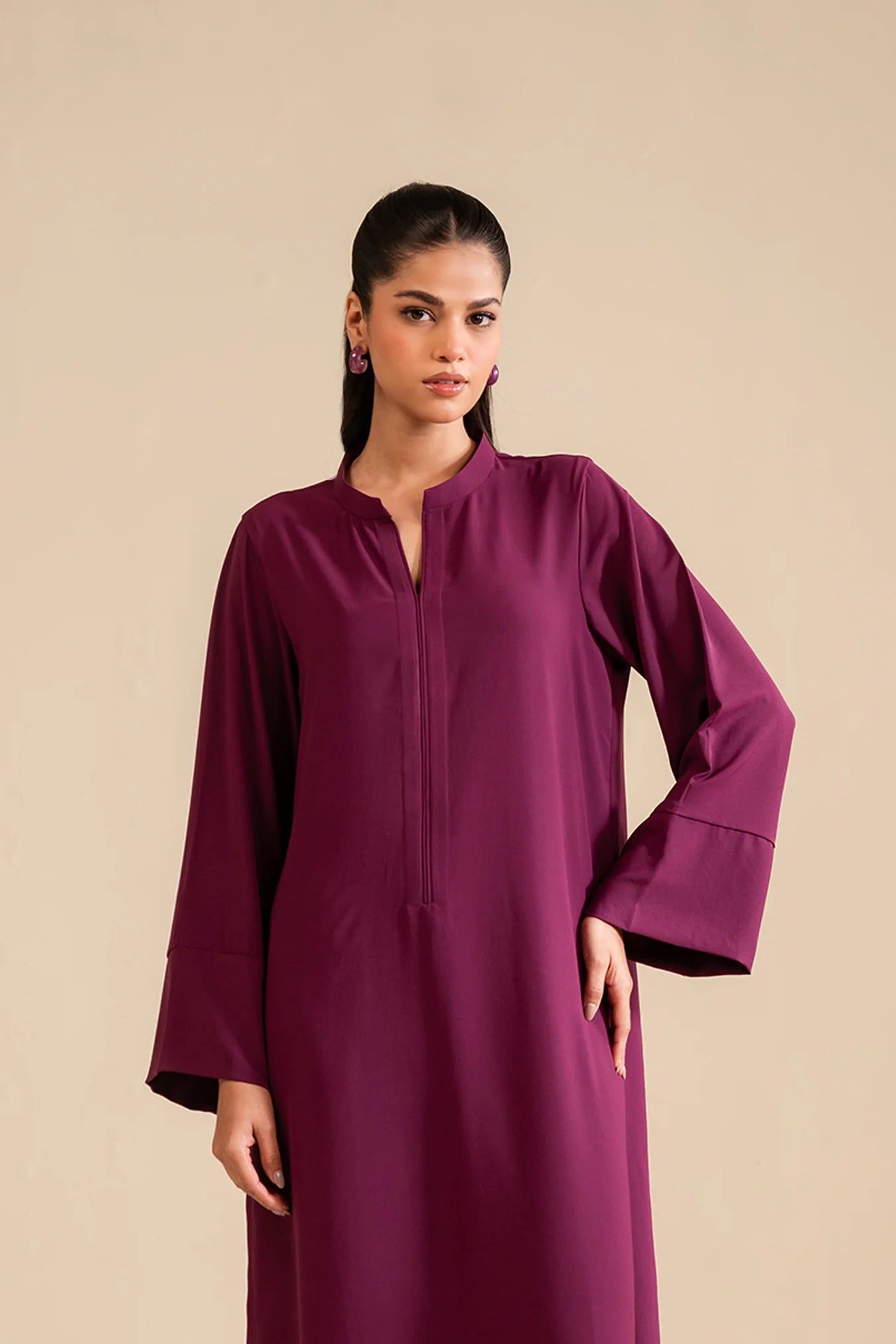 2 Piece Solid Georgette Suit Pret SS - 25