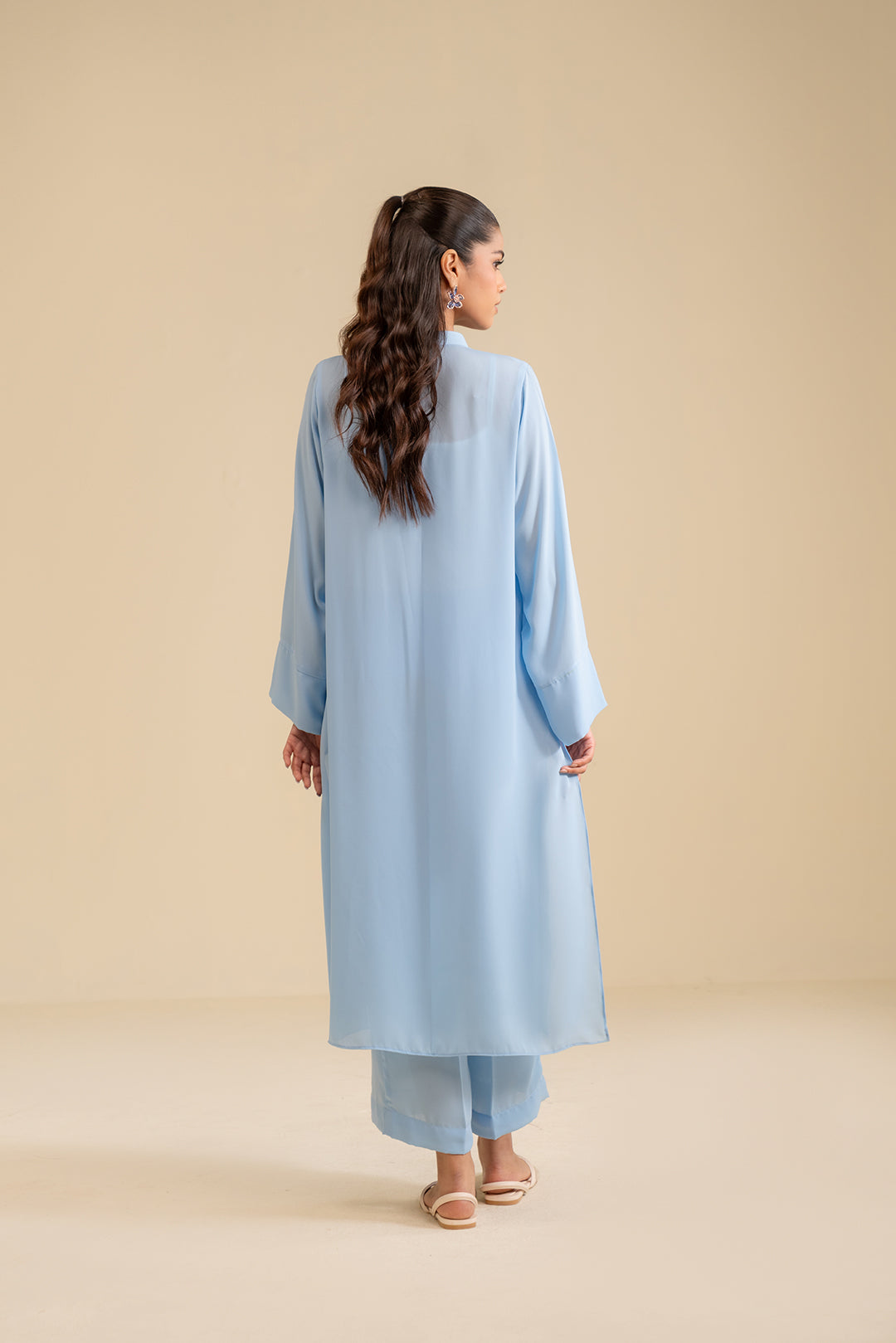 2 Piece Solid Georgette Suit Pret SS - 25