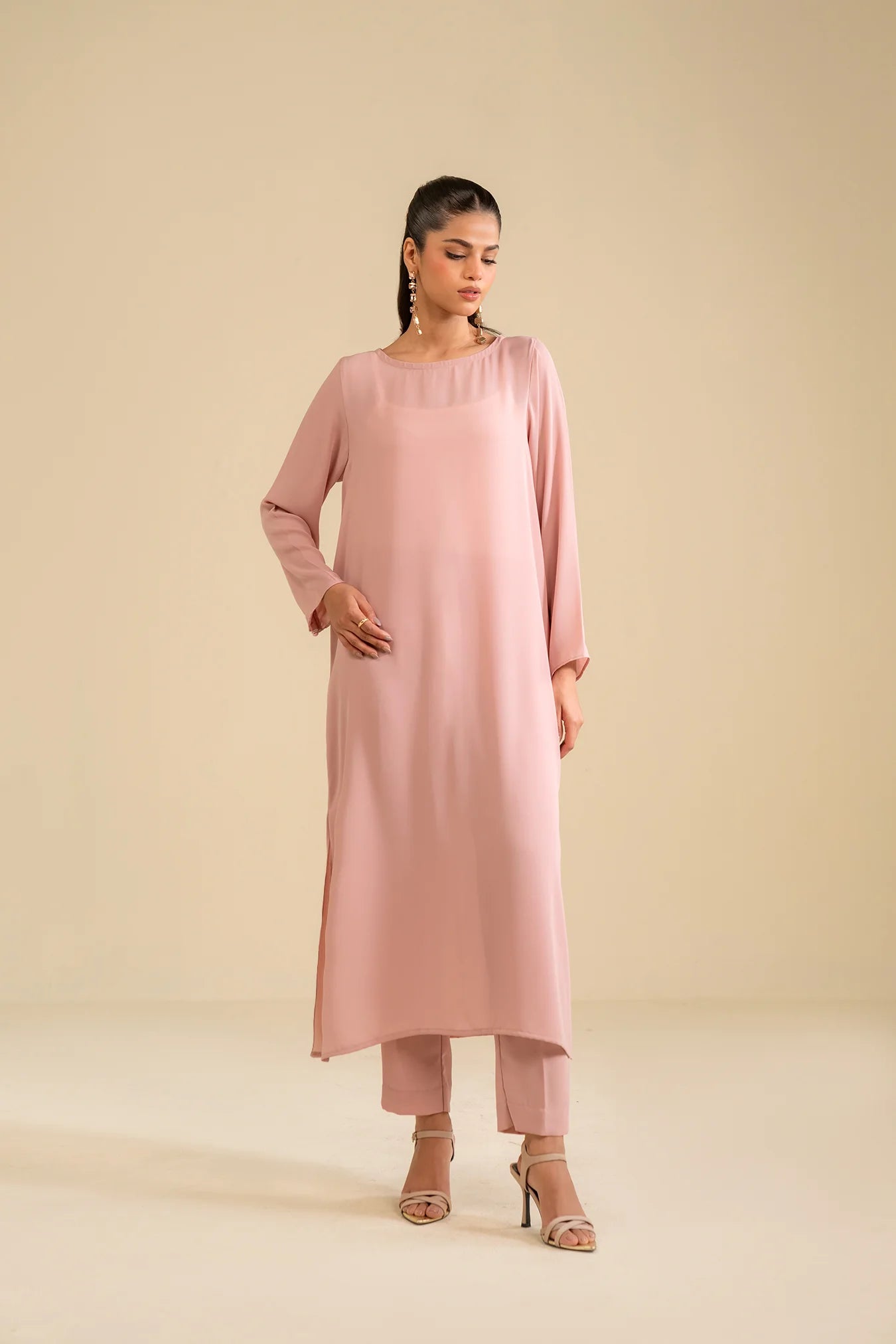 2 Piece Solid Georgette Suit Pret SS - 25