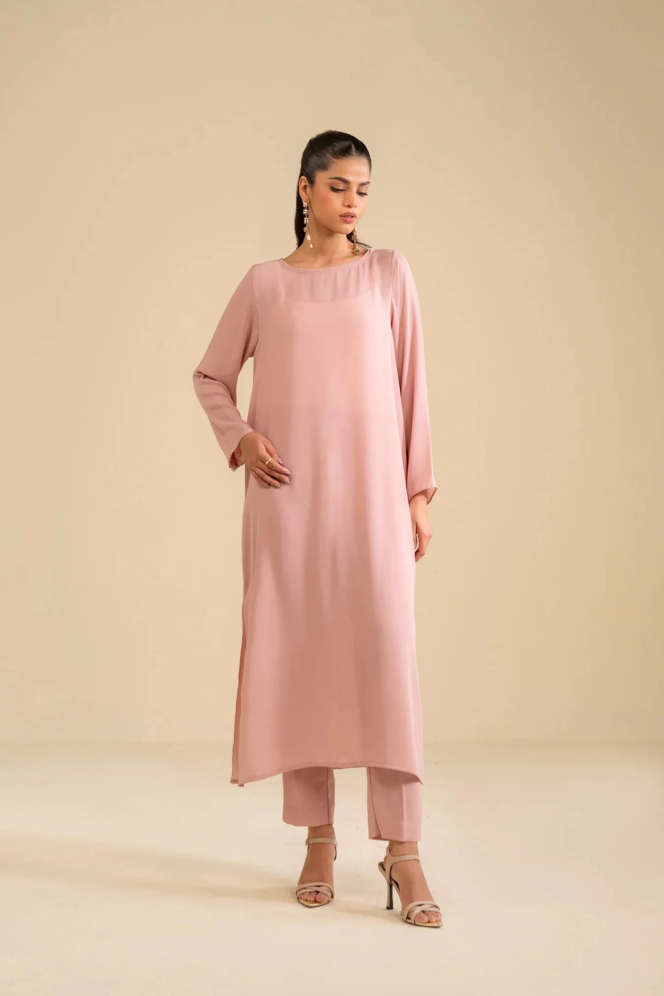 2 Piece Solid Georgette Suit Pret SS - 25