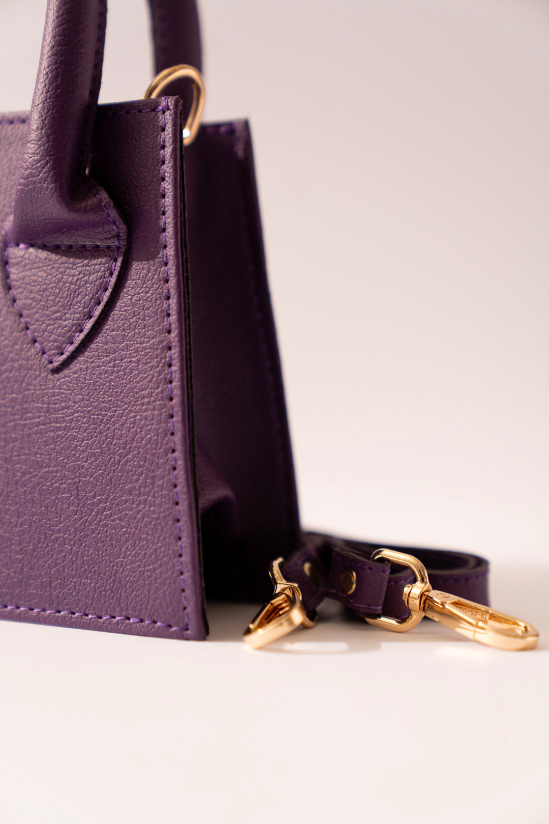 Purple Faux Leather Mini Handbag Beyond East Official