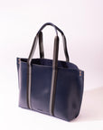 Blue Faux Leather Tote Bag Beyond East Official