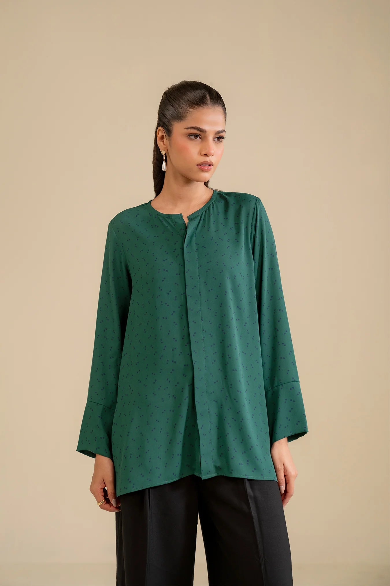 1 Piece Printed Georgette Shirt Pret SS - 25