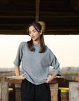 Grey Quarter Sleeve Top