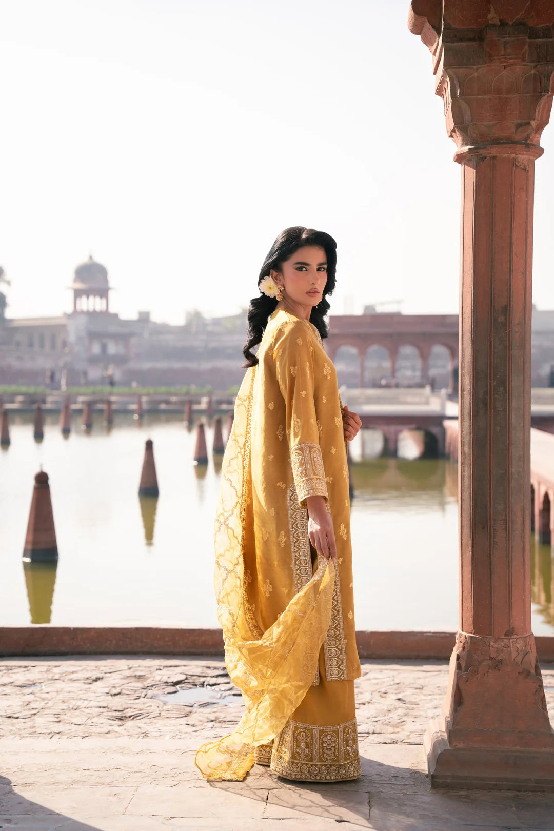 3 Piece Embroidered Badla Suit Pret SS - 25