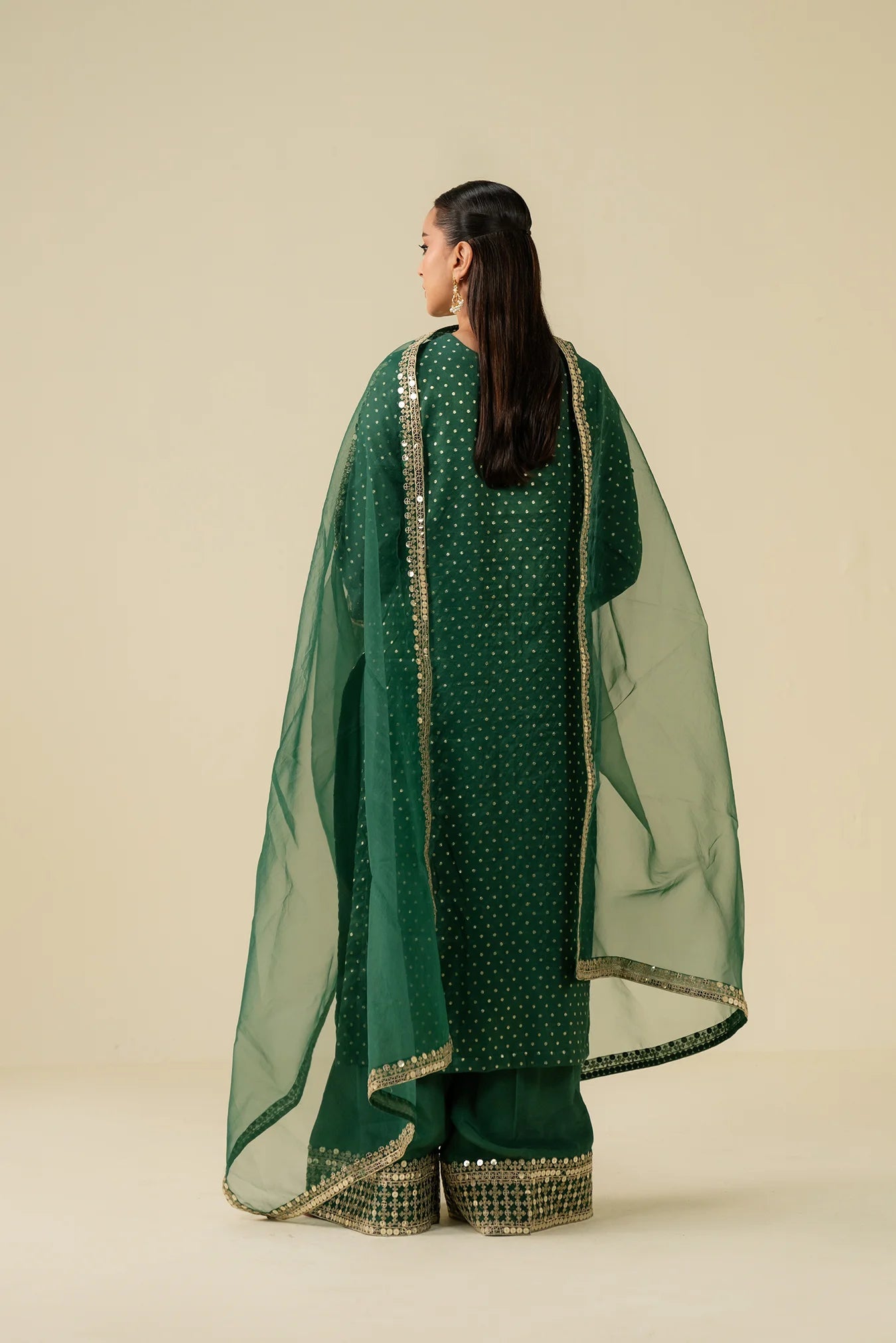 3 Piece Embroidered Badla Suit Pret SS - 25