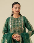 3 Piece Embroidered Badla Suit Pret SS - 25
