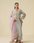 3 Piece Embroidered Raw Silk Suit Pret SS - 25