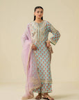 3 Piece Embroidered Raw Silk Suit Pret SS - 25