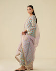 3 Piece Embroidered Raw Silk Suit Pret SS - 25