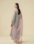 3 Piece Embroidered Raw Silk Suit Pret SS - 25