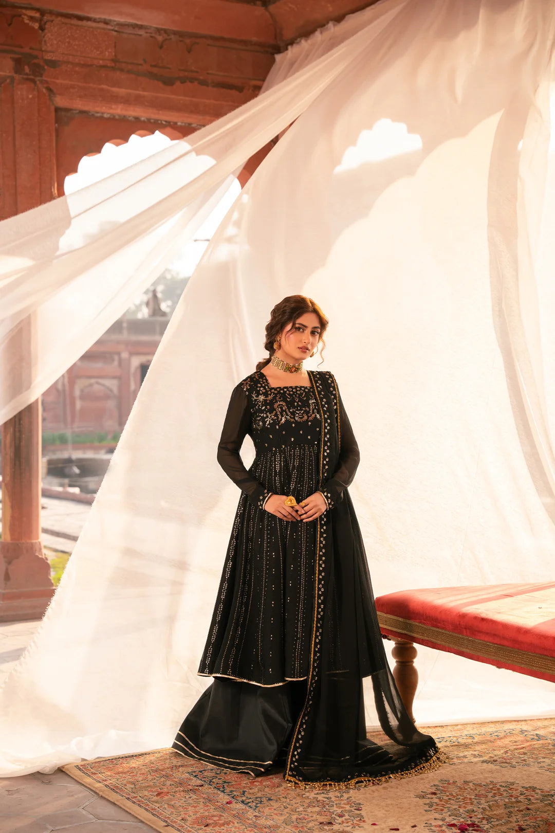 3 Piece Embroidered Chiffon Suit Pret SS - 25