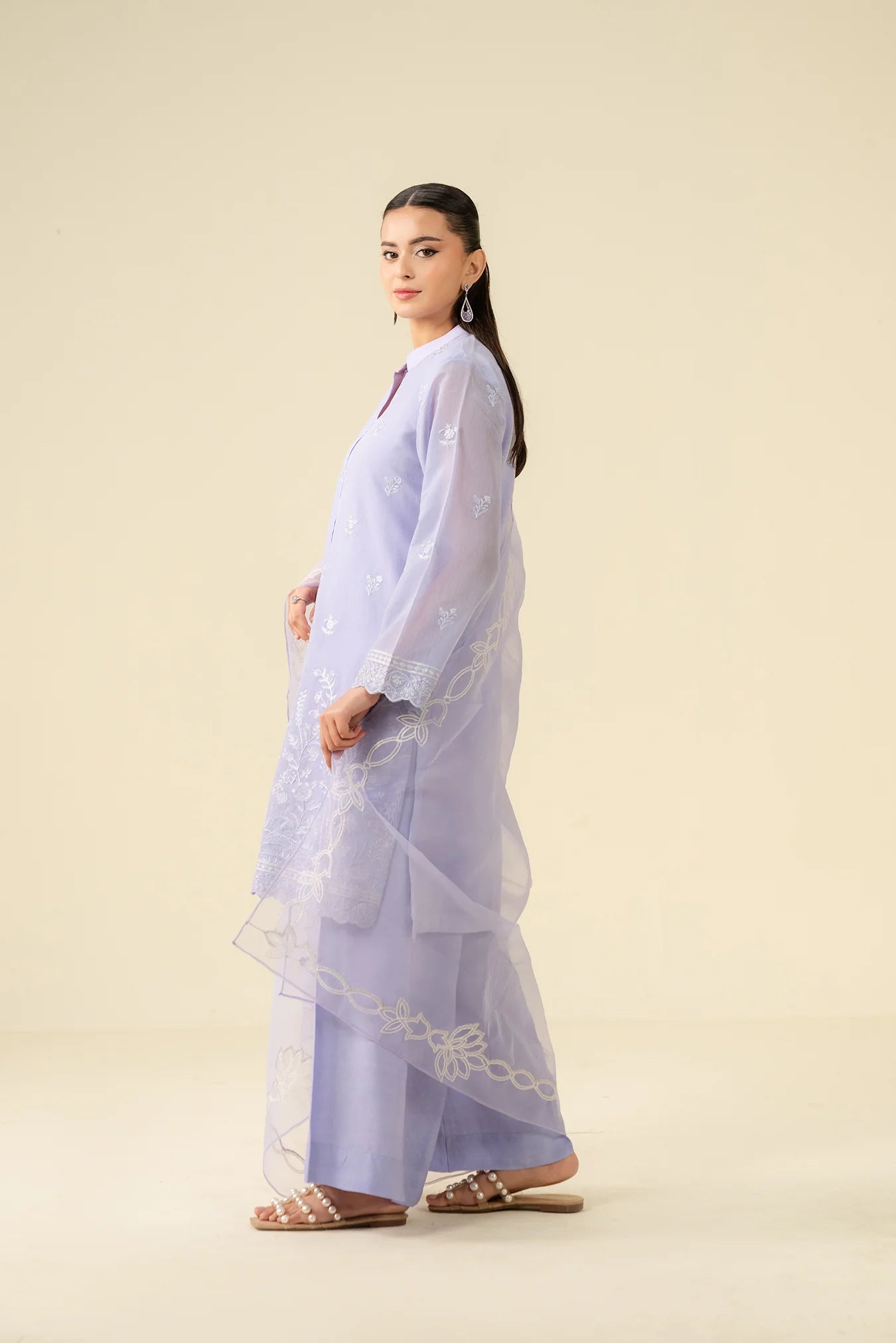 3 Piece Embroidered Badla Suit Pret SS - 25
