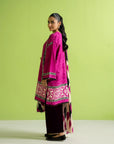unstitched linen 3 piece suit back view pink